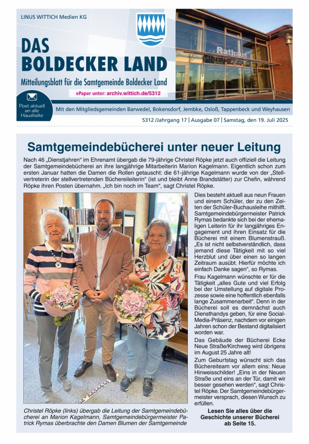 Samtgemeinde Boldecker Land Titelblatt 07/2025