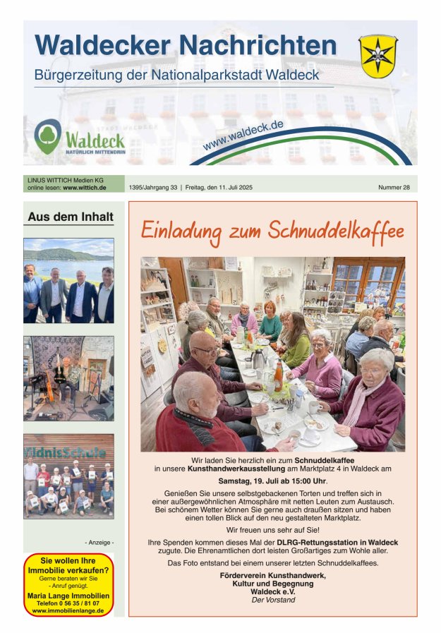 Waldecker Nachrichten Titelblatt 28/2025