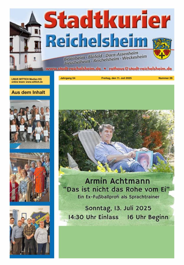 Stadtkurier Reichelsheim Titelblatt 28/2025