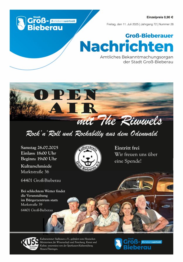 Groß-Bieberauer Nachrichten Titelblatt 28/2025
