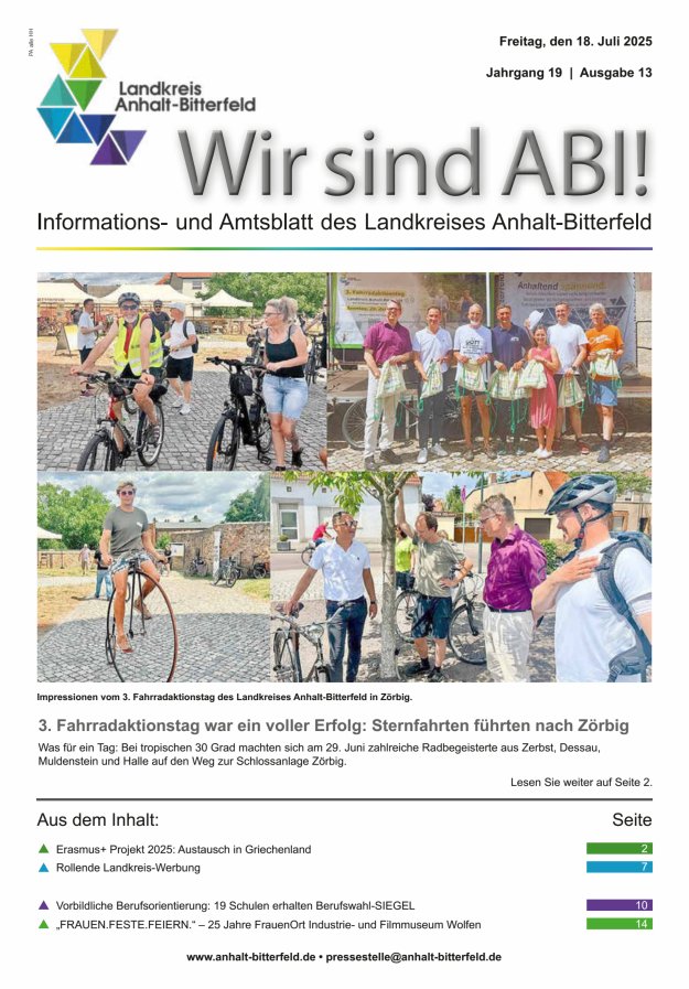 Informations- und Amtsblatt des LK Anhalt-Bitterfeld Titelblatt 13/2025