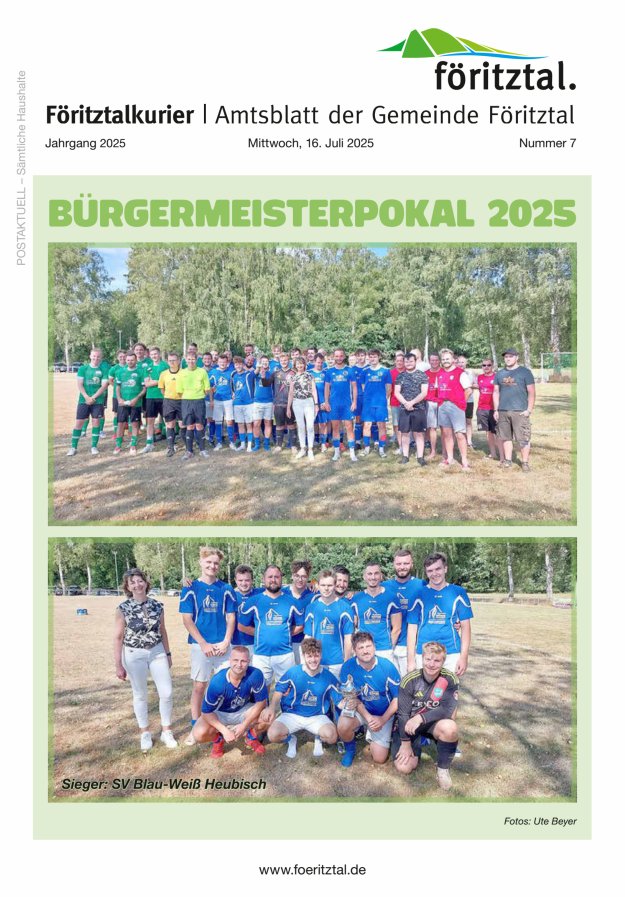 Amtsblatt der Gemeinde Föritztal Titelblatt 07/2025