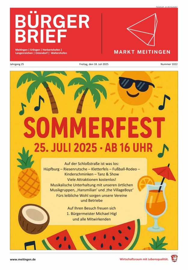 Meitinger Bürgerbrief Titelblatt 1022/2025