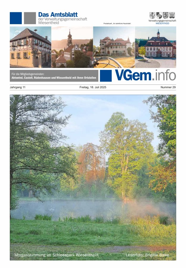 Wiesentheid Titelblatt 29/2025