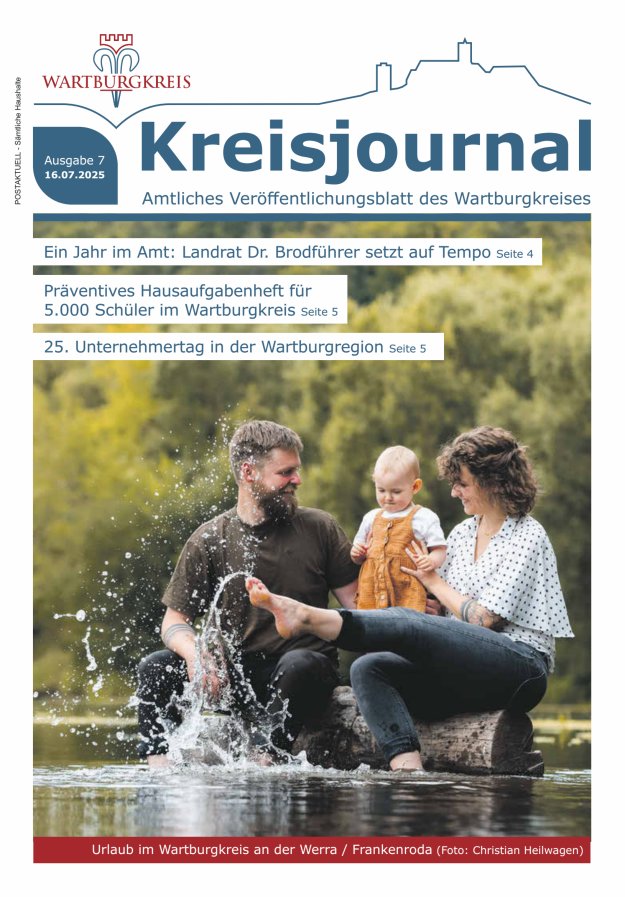 Kreisjournal - Amtliches Veröffentlichungsblatt des Wartburgkreises Titelblatt 07/2025