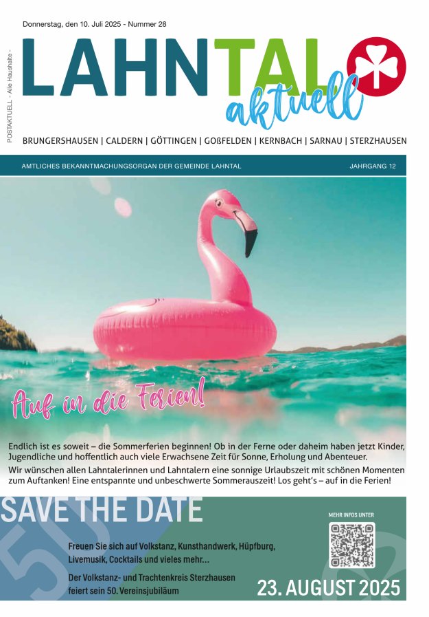 Amtliches Bekanntmachungsorgan der Gemeinde Lahntal Titelblatt 28/2025