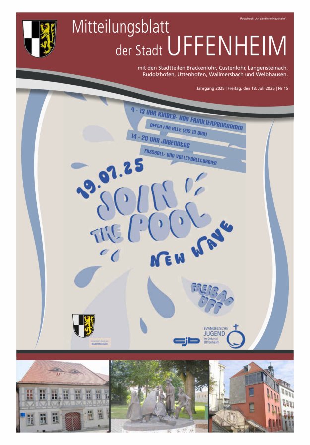 Mitteilungsblatt der Stadt Uffenheim Titelblatt 15/2025
