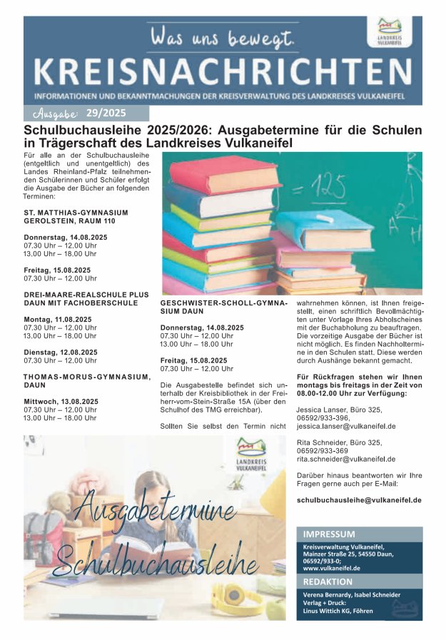 Kreisnachrichten Titelblatt 29/2025