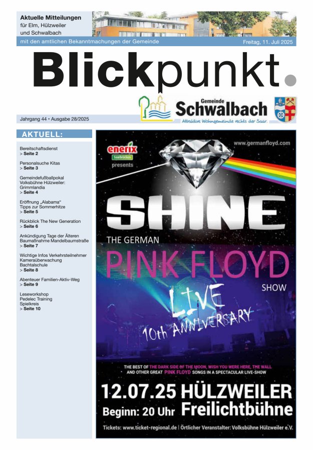 Blickpunkt Schwalbach Titelblatt 28/2025