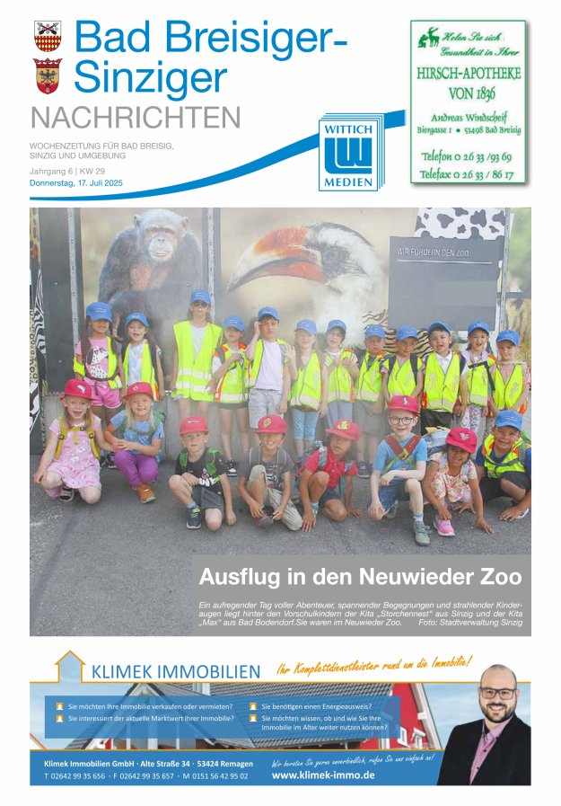 Bad Breisiger-Sinziger Nachrichten Titelblatt 29/2025