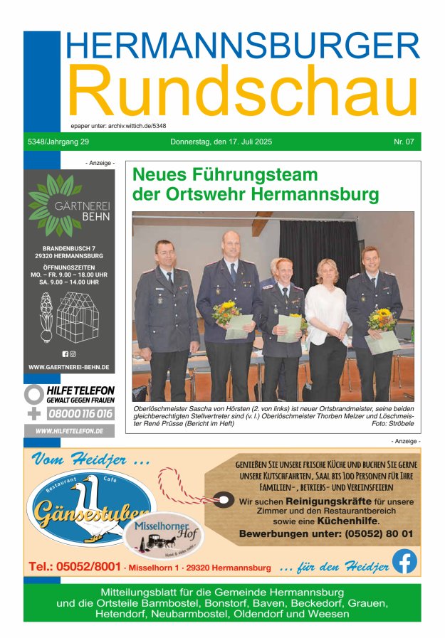 Hermannsburger Rundschau Titelblatt 07/2025