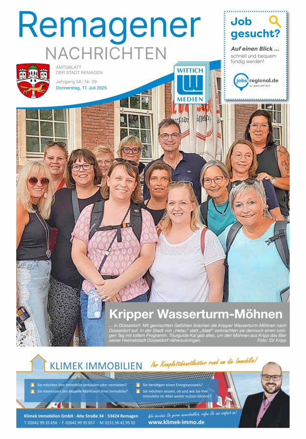 Remagener Nachrichten Titelblatt 29/2025