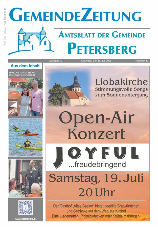 Amtsblatt Blickpunkt Petersberg Titelblatt 29/2025