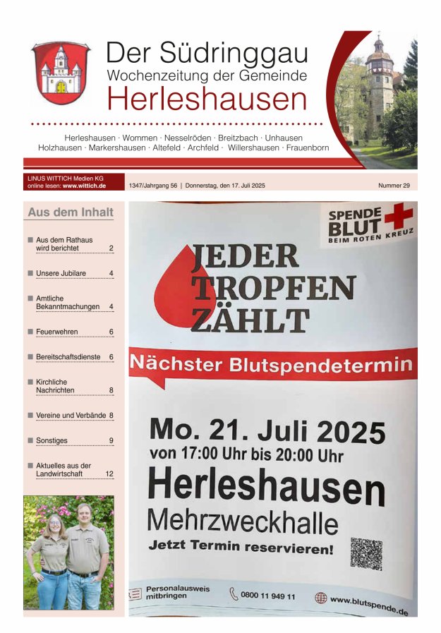 Der Südringgau Titelblatt 29/2025
