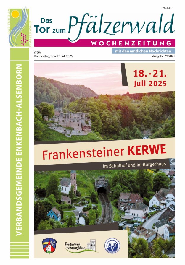 Das Tor zum Pfälzer Wald - VG Enkenbach-Alsenborn Titelblatt 29/2025
