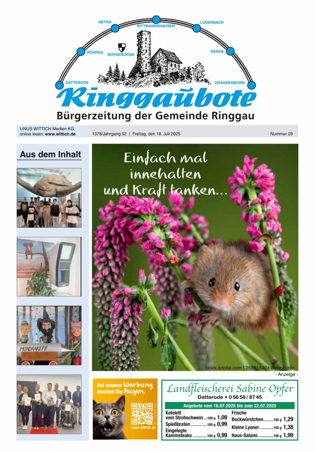 Ringgaubote Titelblatt 29/2025