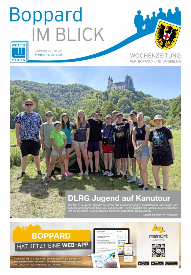 Boppard im Blick - Heimatzeitung für die Stadt Boppard Titelblatt 29/2025