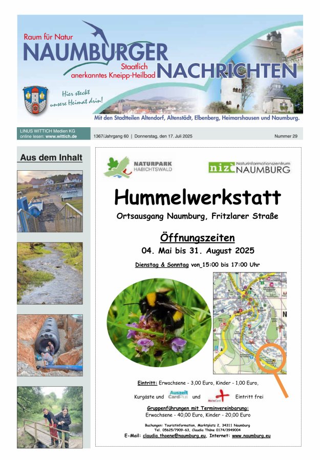 Naumburger Nachrichten Titelblatt 29/2025