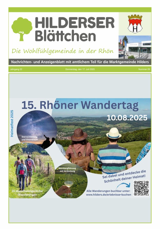 Hilderser Blättchen Titelblatt 29/2025