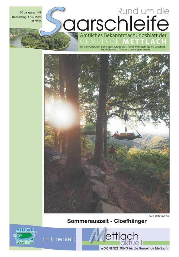 Rund um die Saarschleife Gemeinde Mettlach Titelblatt 29/2025