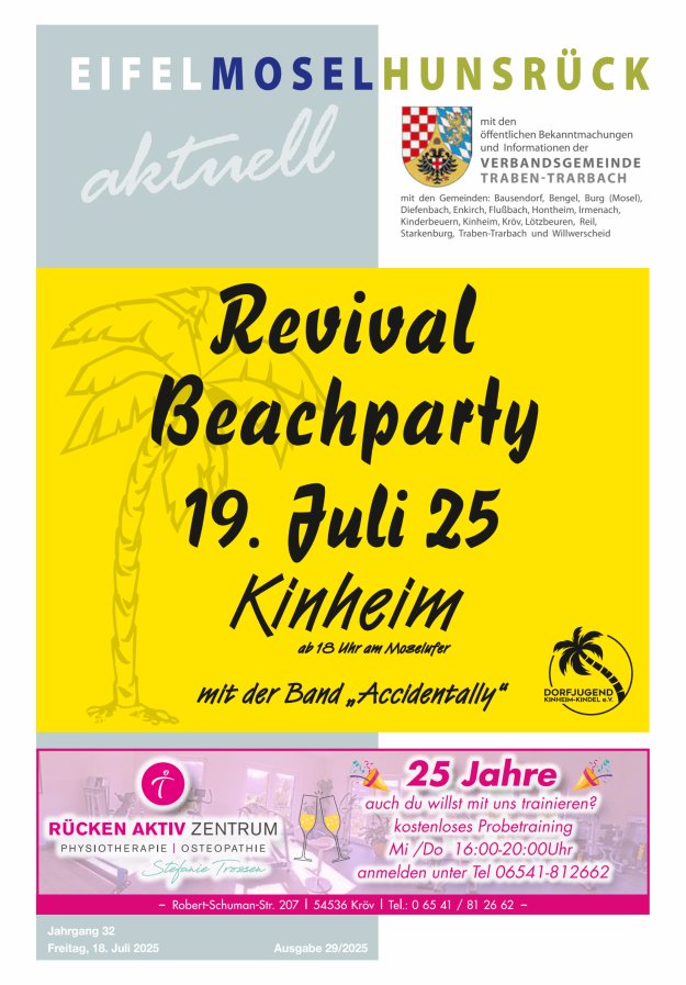 Eifel-Mosel-Hunsrück aktuell VG Traben-Trarbach Titelblatt 29/2025