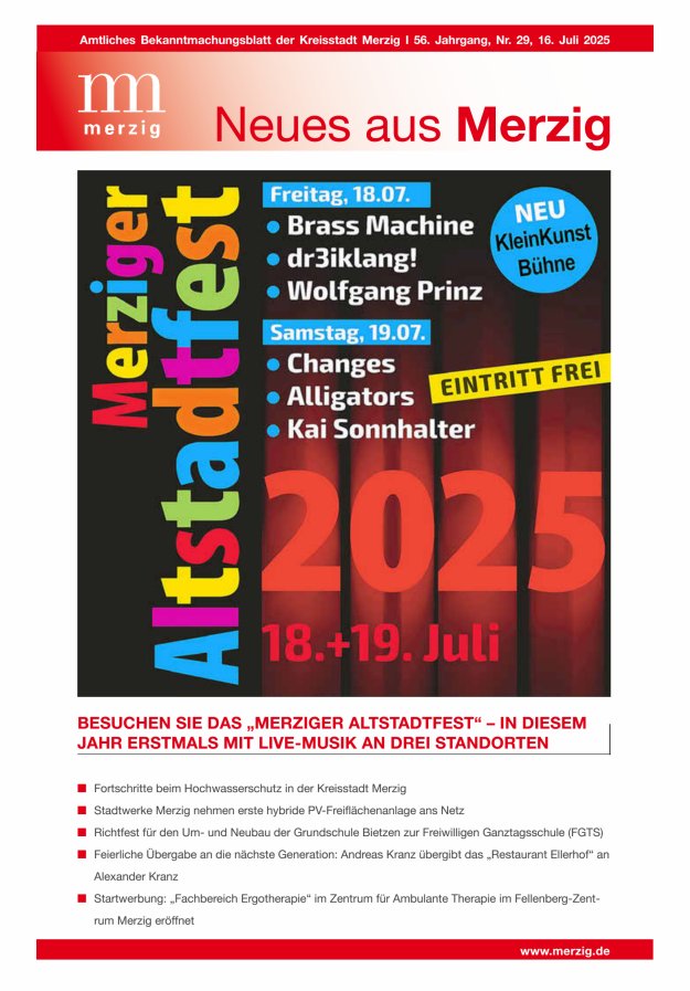 Neues aus Merzig Titelblatt 29/2025