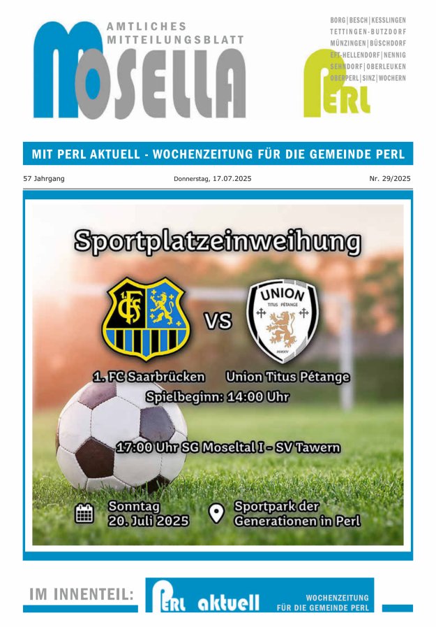 Mosella Perl Titelblatt 29/2025