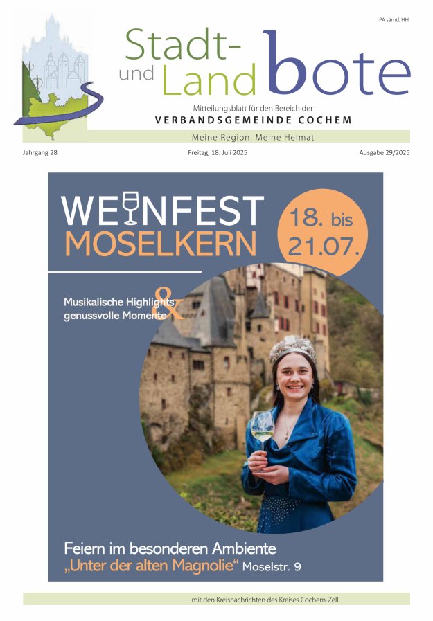 Stadt- und Landbote VG Cochem Titelblatt 29/2025