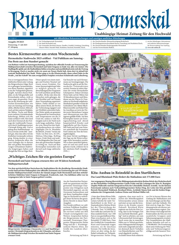Rund um Hermeskeil Titelblatt 29/2025
