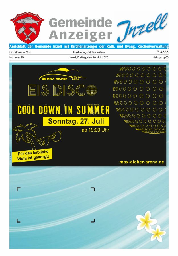 Gemeindeanzeiger Inzell Titelblatt 29/2025