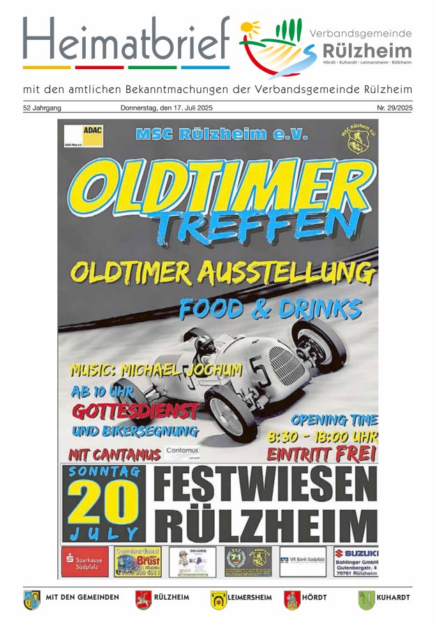 Heimatbrief VG Rülzheim Titelblatt 29/2025