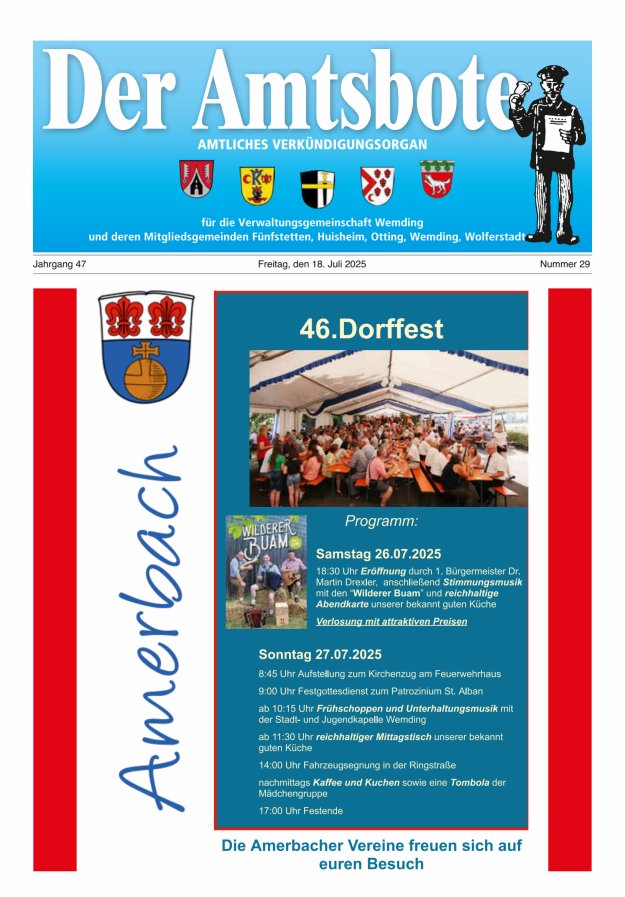 Der Amtsbote - Wemding Verwaltungsgemeinschaft Titelblatt 29/2025