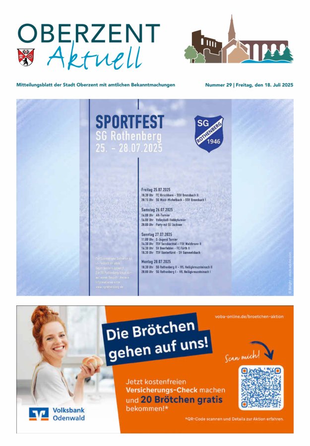 Oberzent aktuell Titelblatt 29/2025