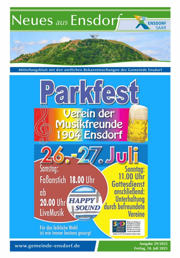 Neues aus Ensdorf Titelblatt 29/2025