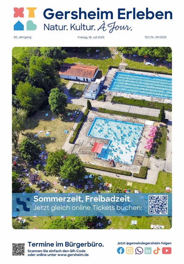 Bekanntmachungsblatt der Gemeinde Gersheim Titelblatt 29/2025
