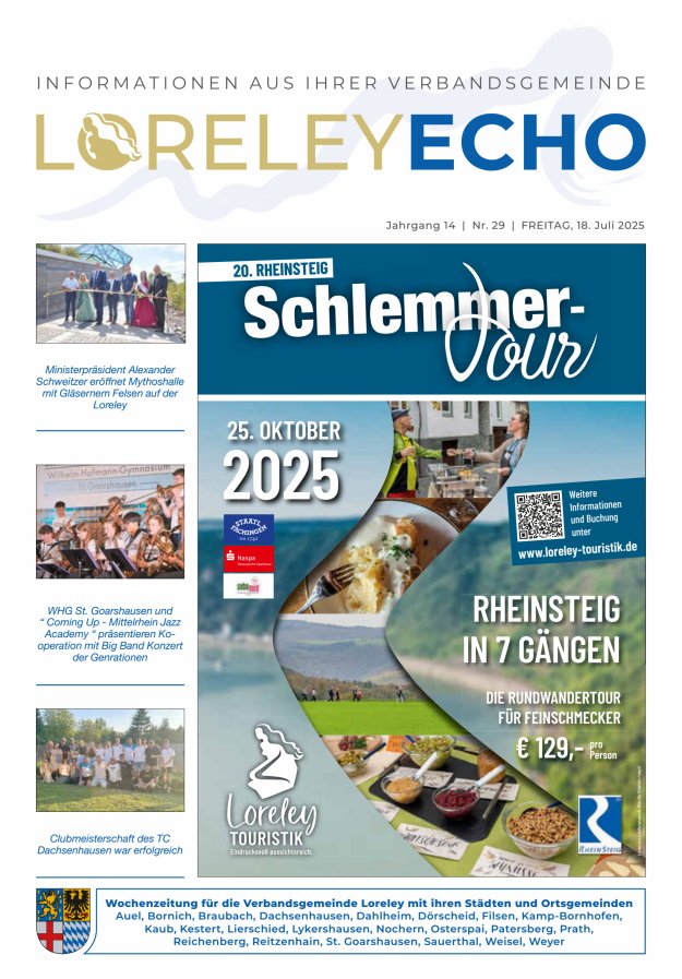 Loreley-Echo - Mitteilungsblatt der Verbandsgemeinde Loreley Titelblatt 29/2025
