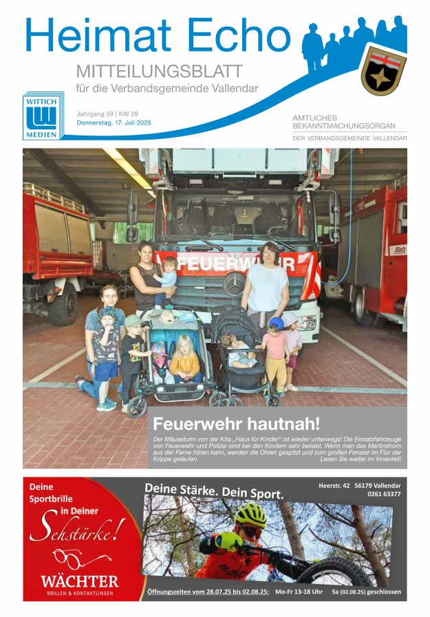 Heimat-Echo - Heimat- und Bürgerzeitung Verbandsgemeinde Vallendar Titelblatt 29/2025