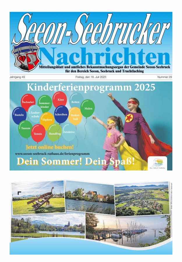 Seeon-Seebrucker Nachrichten Titelblatt 29/2025