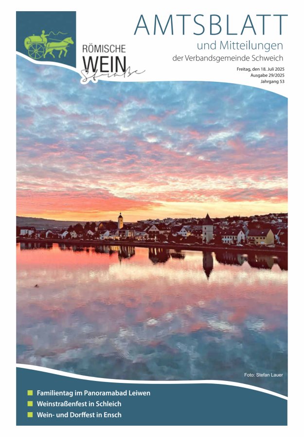 Amtsblatt VG Schweich Titelblatt 29/2025