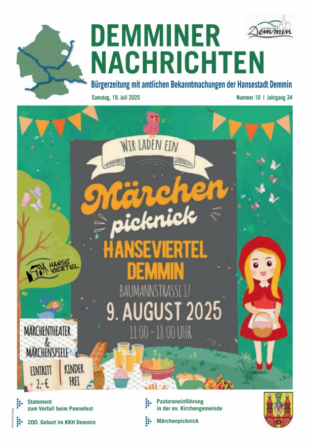 Demminer Nachrichten Titelblatt 10/2025