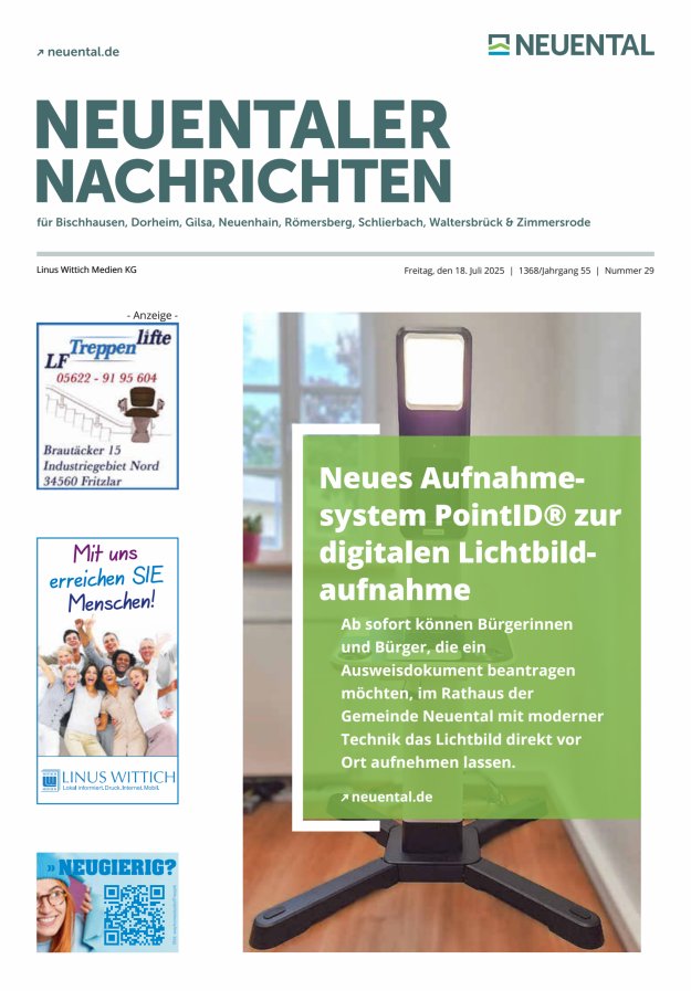 Neuentaler Nachrichten Titelblatt 29/2025