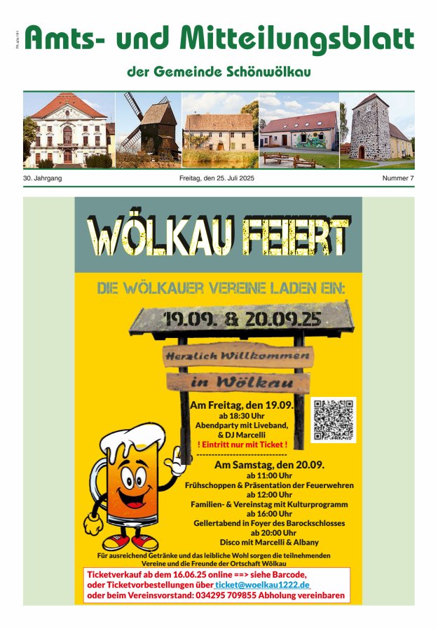 Amts- und Mitteilungsblatt der Gemeinde Schönwölkau Titelblatt 07/2025