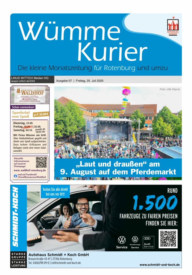 Wümme Kurier Titelblatt 07/2025