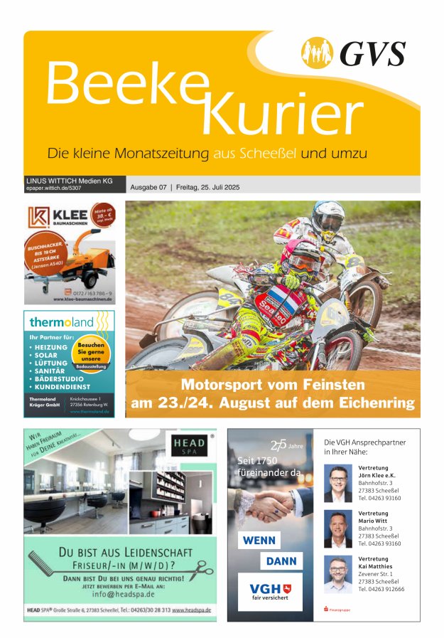 Beeke Kurier Titelblatt 07/2025