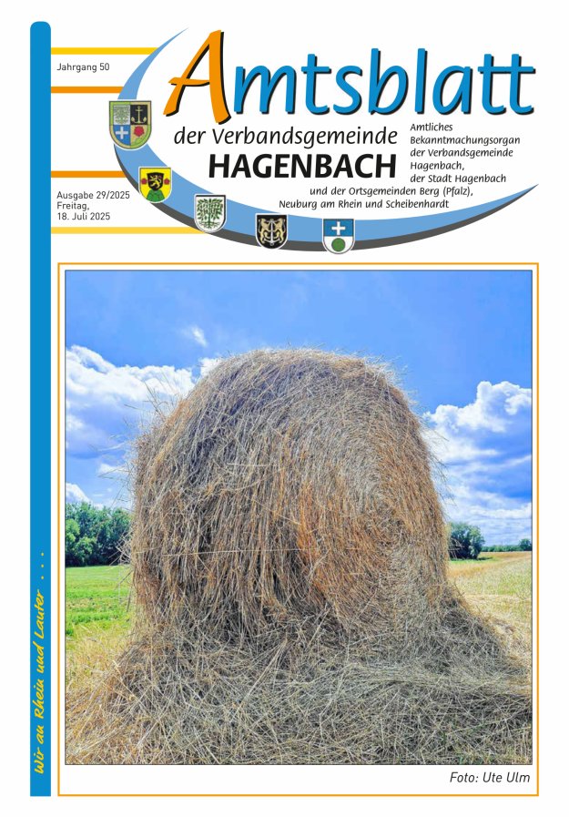 Amtsblatt der VG Hagenbach Titelblatt 29/2025