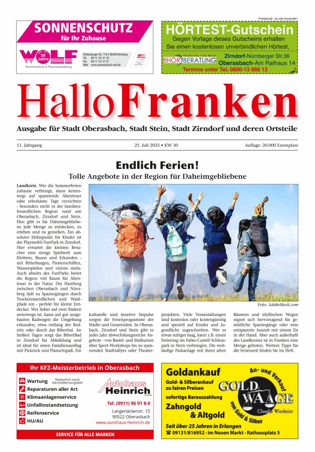 Hallo Franken Fürther Umland Titelblatt 07/2025