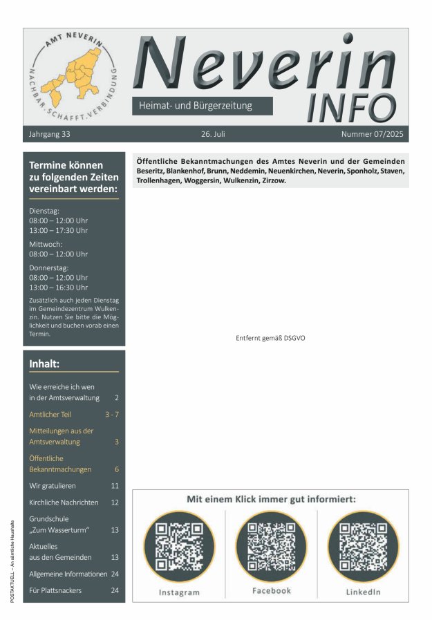 Neverin INFO Titelblatt 07/2025
