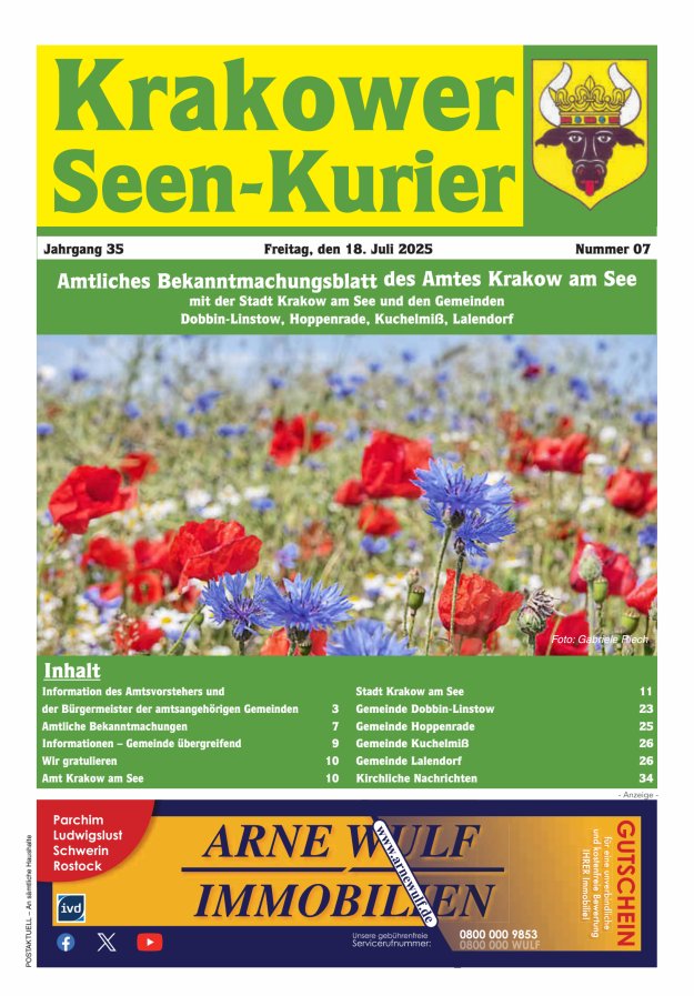 Krakower Seen-Kurier Titelblatt 07/2025