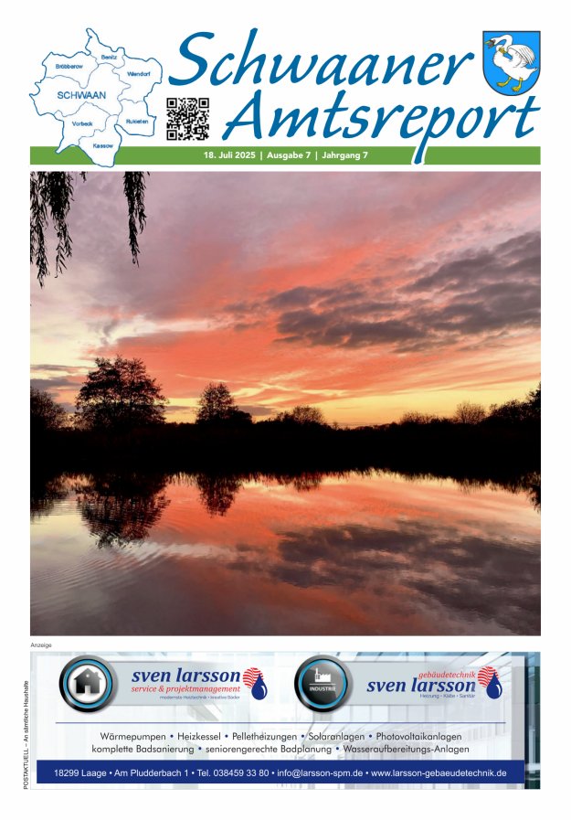 Schwaaner Amtsreport Titelblatt 07/2025