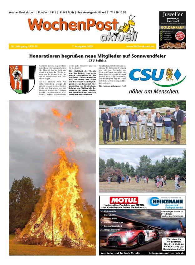 Wochenpost aktuell Titelblatt 08/2025